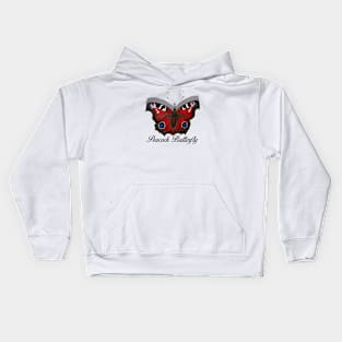 Peacock Butterfly Labeled Kids Hoodie